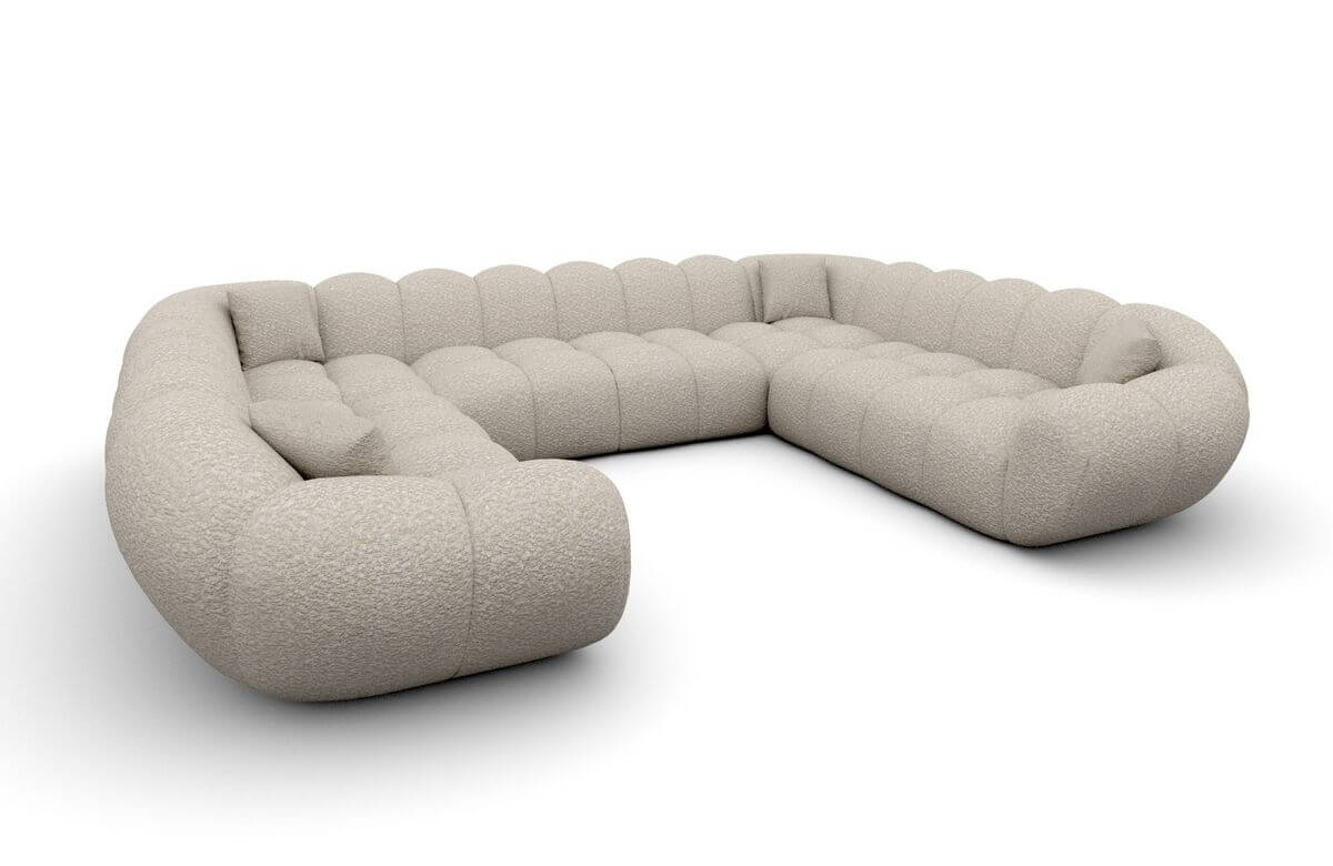 XXL Wohnlandschaft Maleron Panorama U-Form aus Stoff