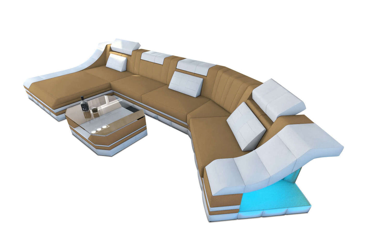 Sofa Turino C-Form in Stoff