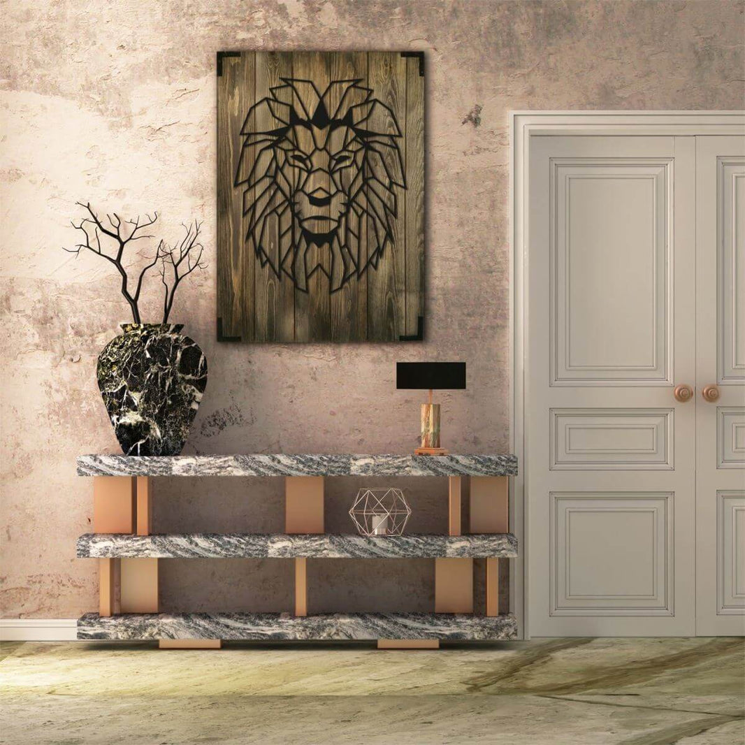 Wandbild Lowe Holz